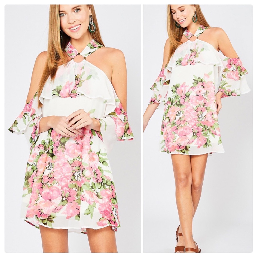 Entro Loveliness Floral Halter Mini Dress - Picture 10 of 16